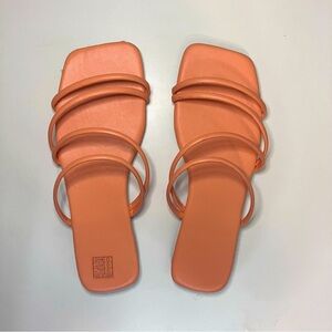 Cross Over Strap Sandal Slides | Size 6 | Color Sherbet